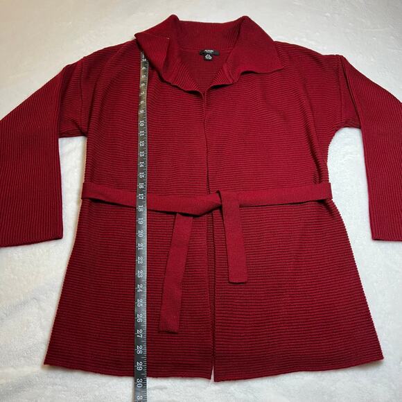 Alfani Wool Blend Knit Open Front Cardigan with Waist Tie Size Petite Small Cozy - Picture 7 of 8